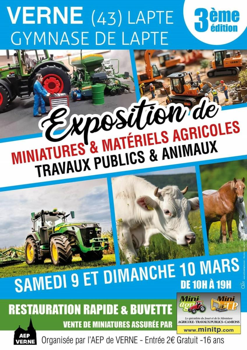 AEP - Exposition de miniatures, matériels agricoles travaux publics & animaux